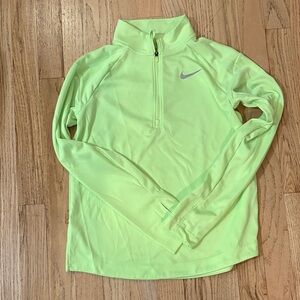 Nike Lime Green Dri-Fit Quarter-Zip Top EUC